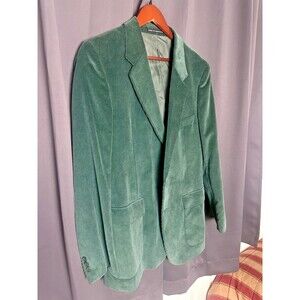1970s Yugoslavian Vintage Europe Craft Import Exclusive Corduroy Green Blazer